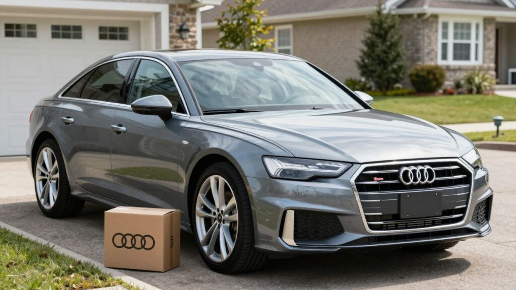 Audi parts delivered to a home doorstep.